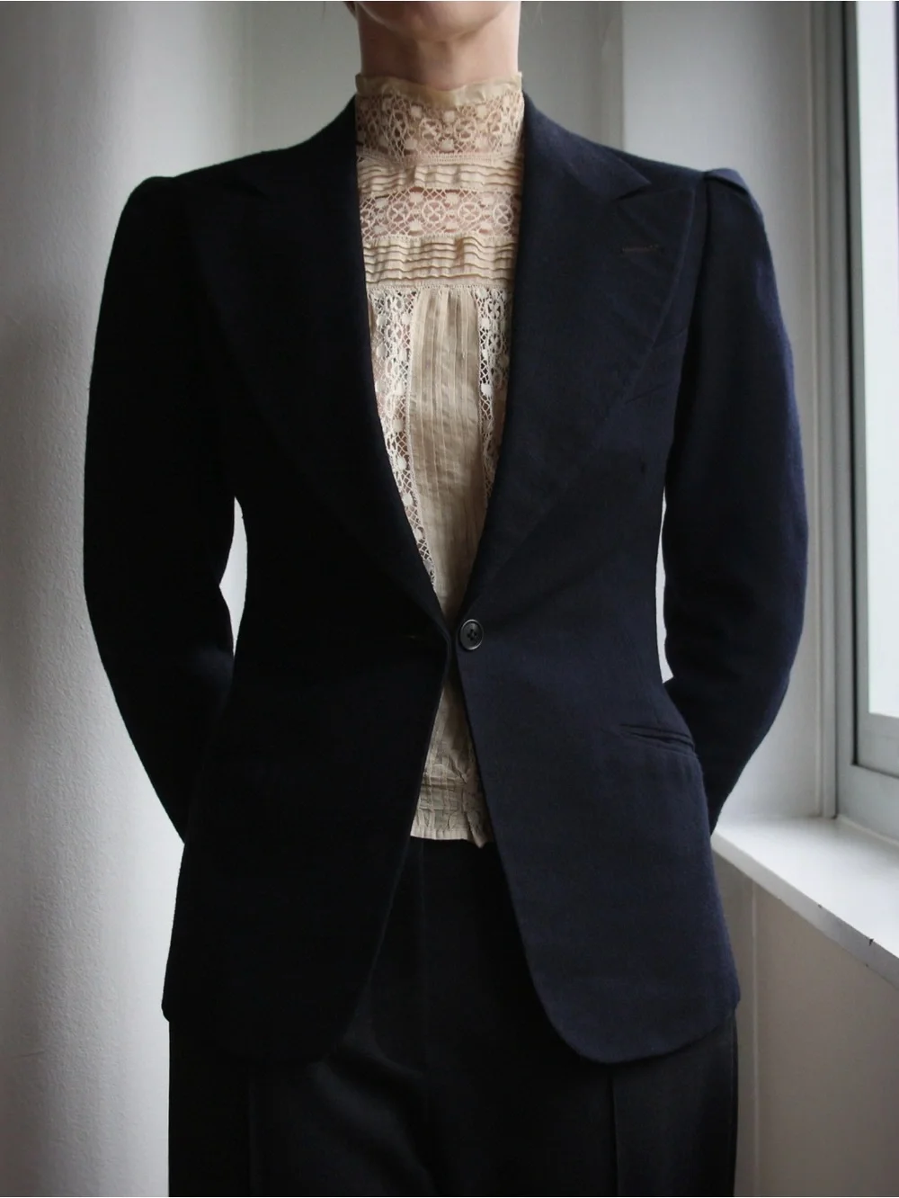 1930's Indigo Wool Tailored Blazer Jacket - Picture 2 of 8